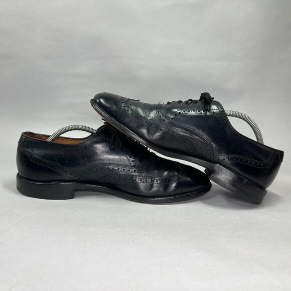 Allen Edmonds Men's Size 11D Chester Black Leather Wing Tip Dress Shoes - Picture 8 of 13